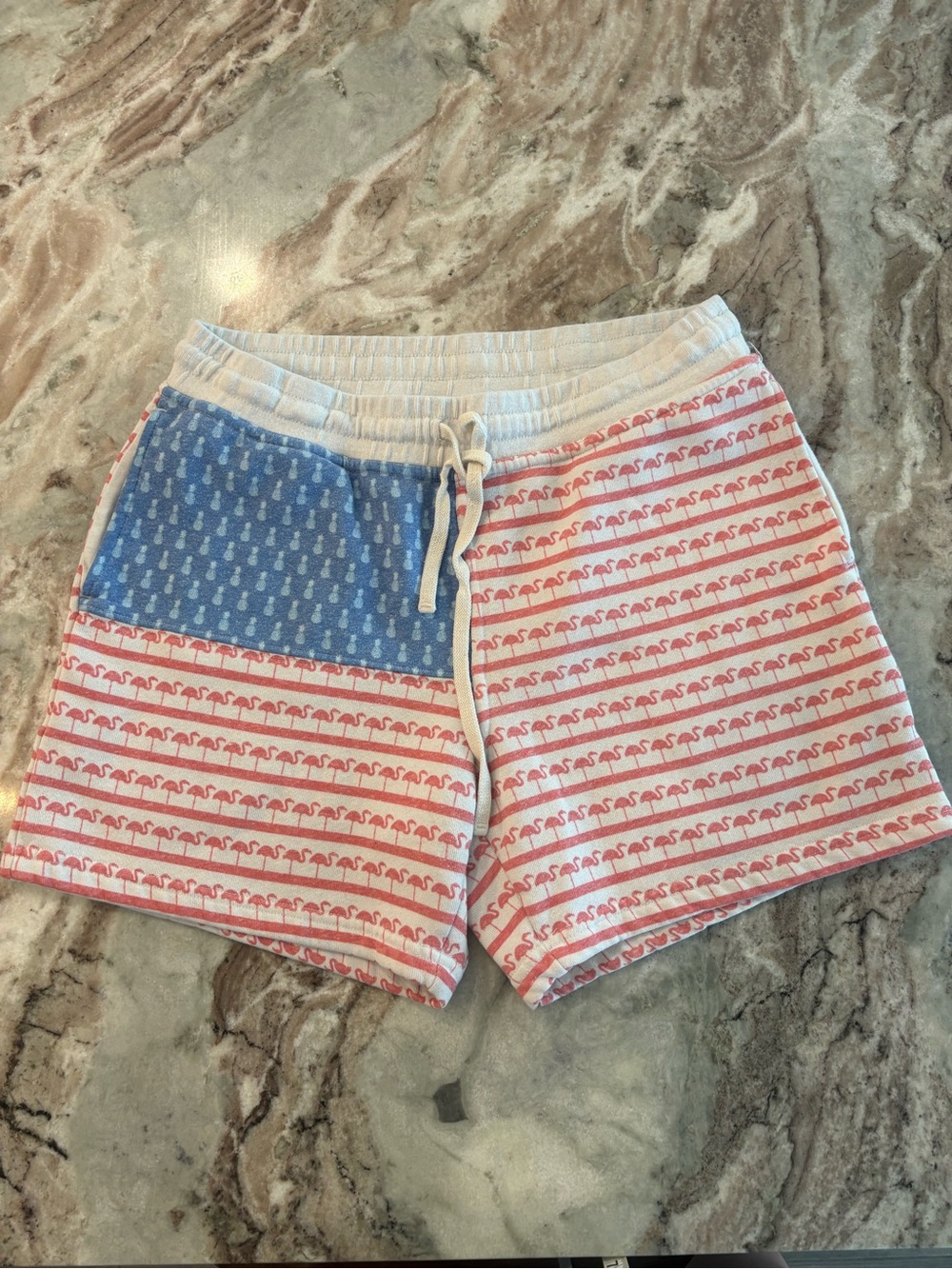 Men’s Chubbies Sweat Shorts Patriotic 5.5” Drawstring Flamingo Large
